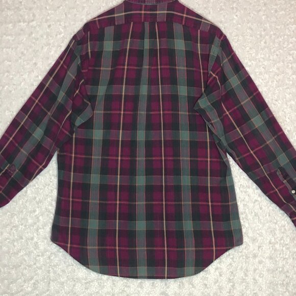 Ralph Lauren Men's Pink Green Plaid Button Down Size Medium‎ - Picture 5 of 6